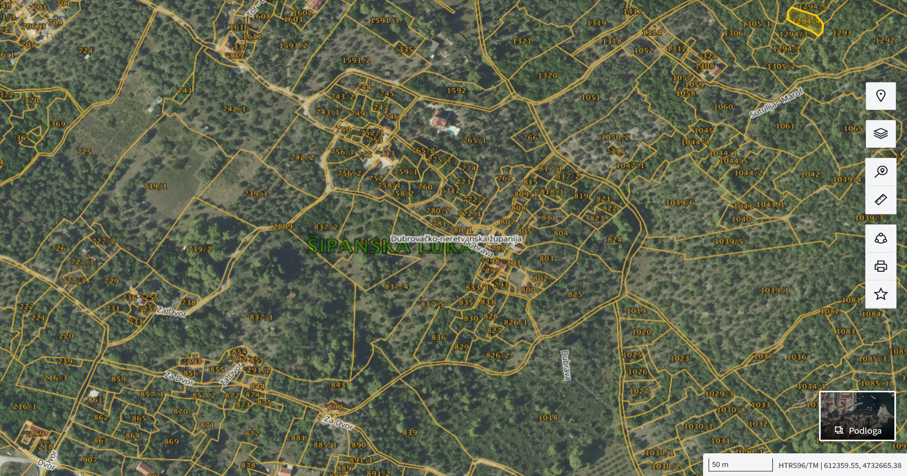 Katastarska karta: Šipanska Luka 1294/4 1