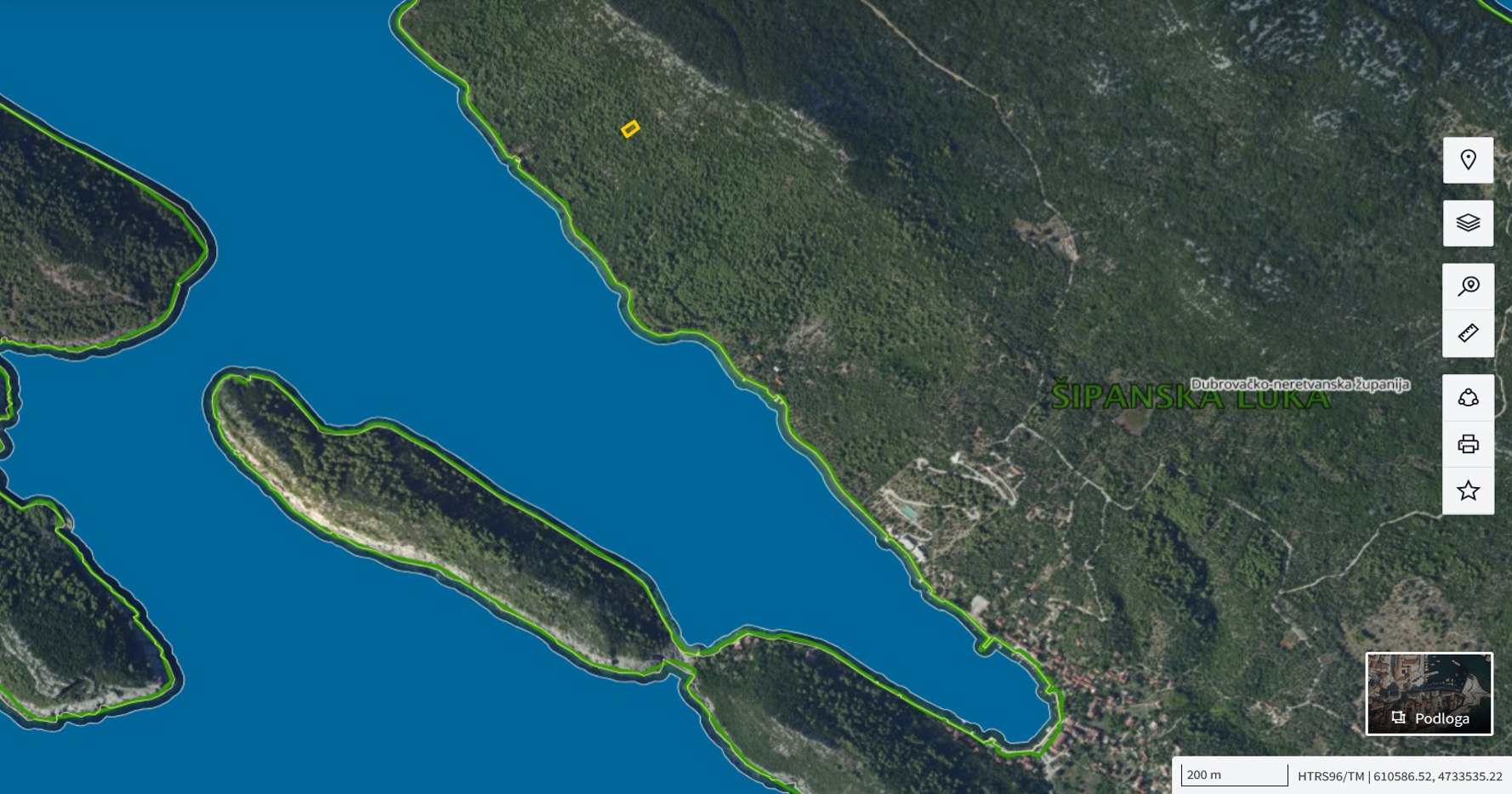 Katastarska karta: Šipanska Luka 2367/3 1