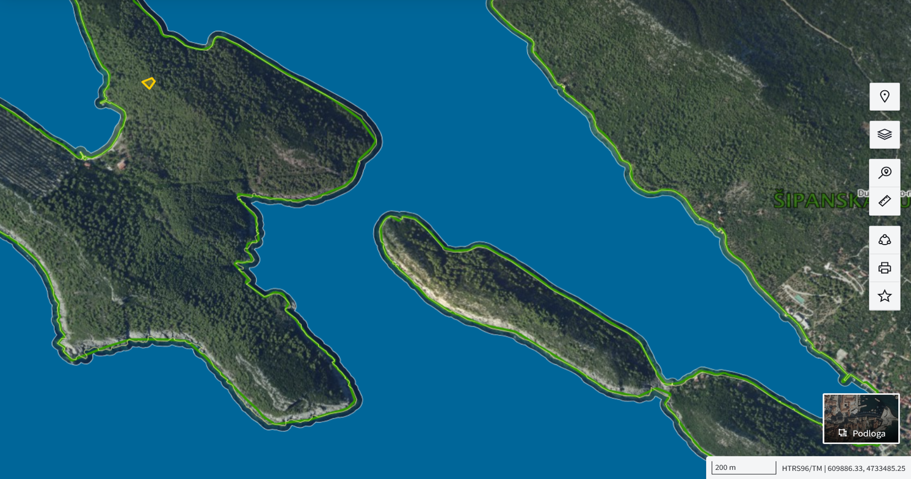 Katastarska karta: Šipanska Luka 2570 1